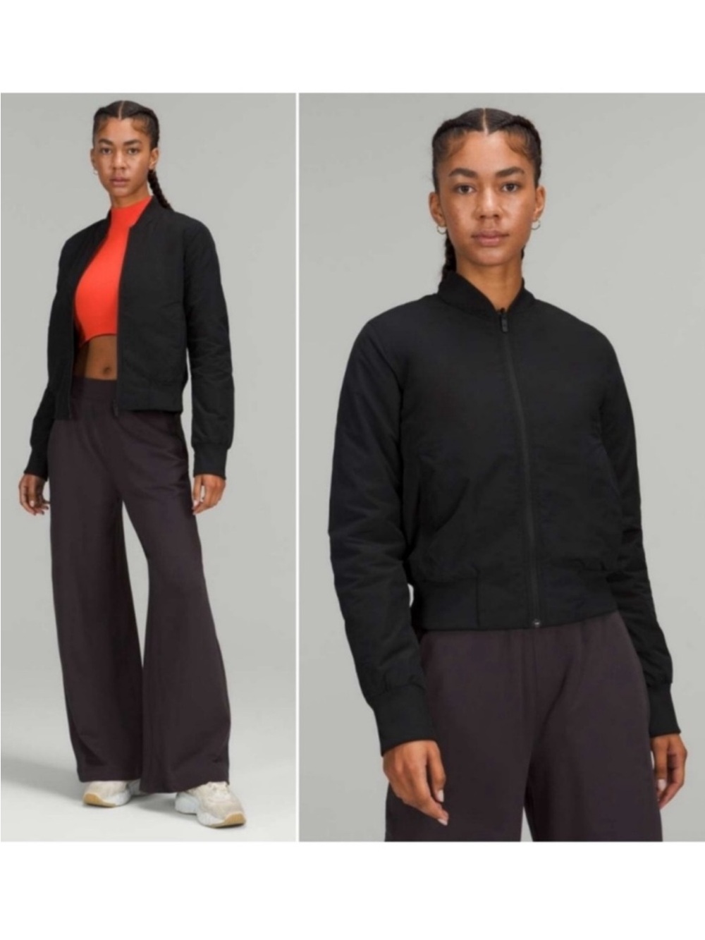 🔥LULULEMON Black REVERSABLE NON STOP BOMBER Jacket Sz 6 Pristine! Price Firm!